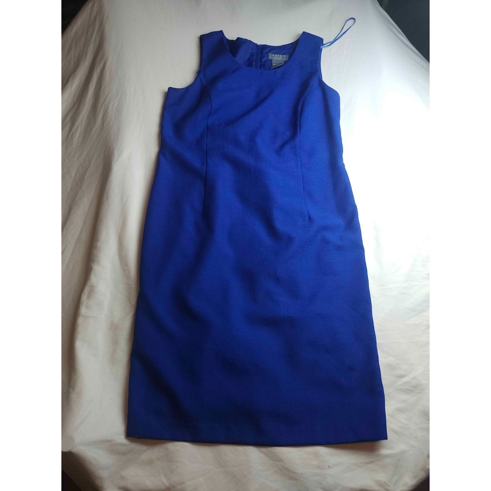 Koret Dress‎ Womens Size 14P Blue Sleeveless Sheath Lined Formal Career Office